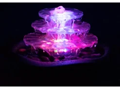 Dobar Zimmerbrunnen Kaskade Blüte dreistufig in Metallic-Optik mit Deko-Steinen