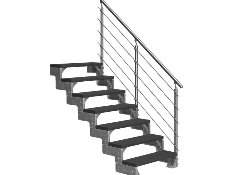 Online Dolle Außentreppe Gardentop 7 TRIMAX-Stufen 80 cm + Geländer Anthrazit