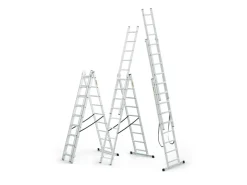 DRABEST Vielzweckleiter 3 x 7 Sprossen Aluminium