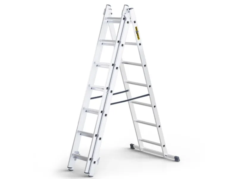 DRABEST Vielzweckleiter 3 x 7 Sprossen Aluminium