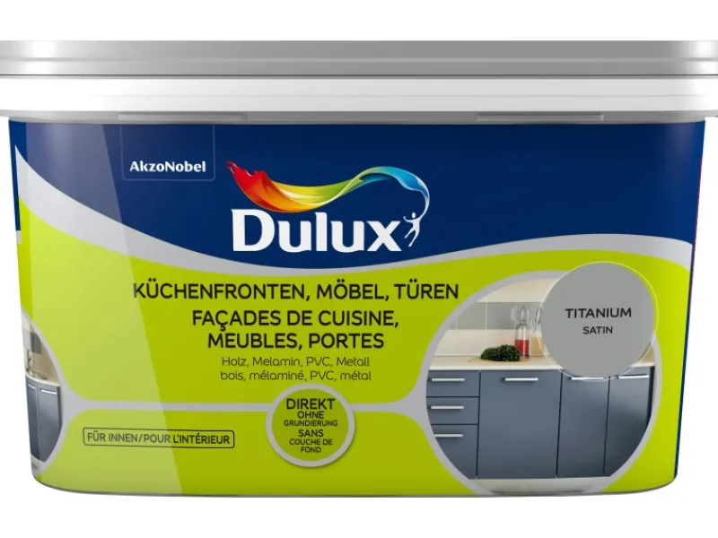 Dulux Fresh Up Lack für Küchen, Möbel und Türen Satin ium 2 l Titan