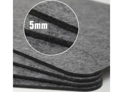 DuneDesign 4 Extradicke Tischsets aus Filz 43 x 30 x 0.5 cm Grau