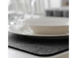 DuneDesign 4 Extradicke Tischsets aus Filz 43 x 30 x 0.5 cm Grau