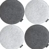 DuneDesign 4 Runde Sitzkissen aus Filz Ø 35 x 2,5 cm in Grau