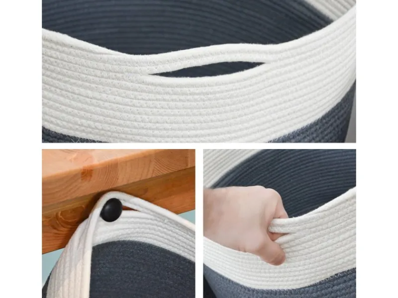 DuneDesign Aufbewahrungskorb aus Baumwolle 50 Liter Ø 38 x 46 cm