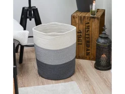 DuneDesign Aufbewahrungskorb aus Baumwolle 50 Liter Ø 38 x 46 cm