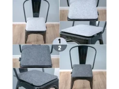 DuneDesign Eckiges Sitzkissen aus Filz 35 x 35 cm 30 mm Stark in Grau