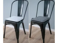 DuneDesign Eckiges Sitzkissen aus Filz 35 x 35 cm 30 mm Stark in Grau