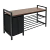 DuneDesign Metall Schuhregal mit Sitzbank und Korb 92 x 30 x 52 cm