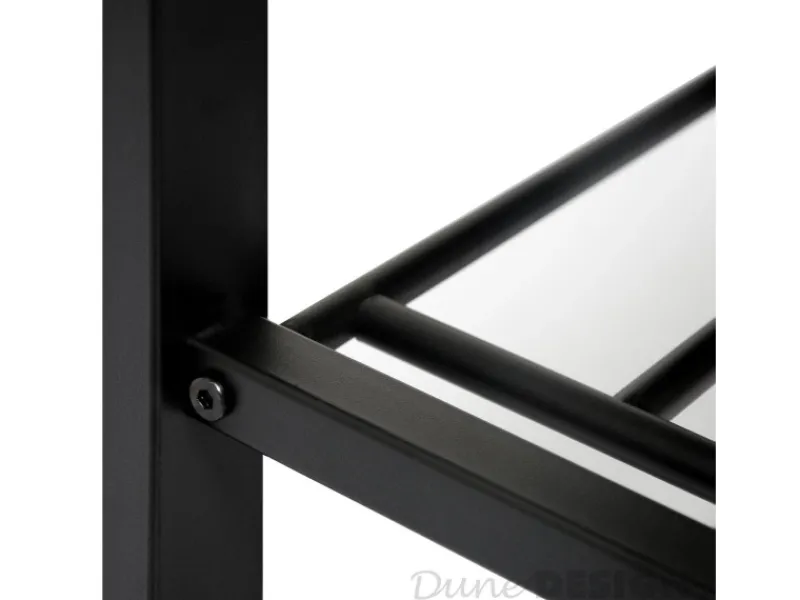 DuneDesign Offener Schuhschrank aus Metall 81 x 32 x 46 cm Grau