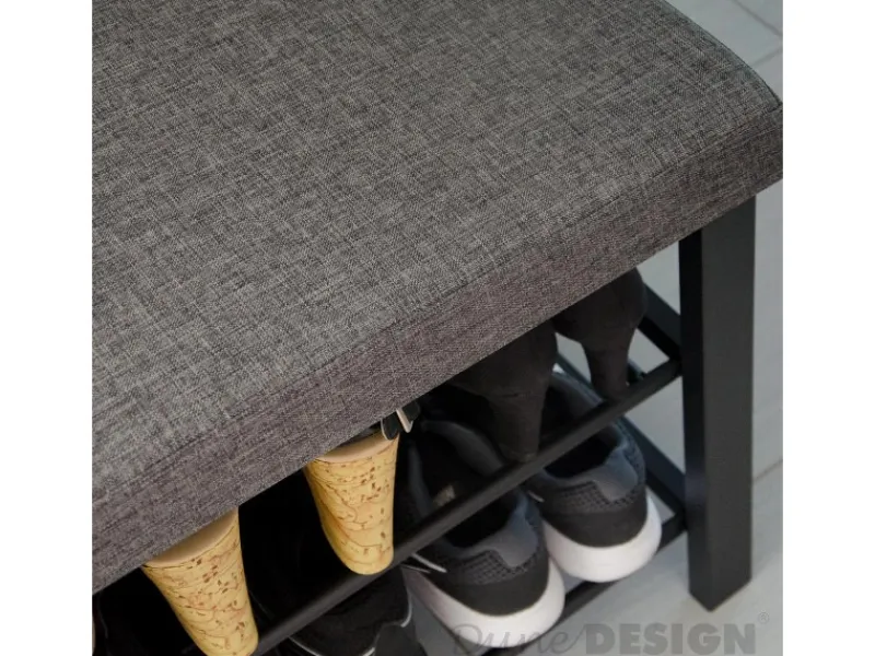 DuneDesign Offener Schuhschrank aus Metall 81 x 32 x 46 cm Grau