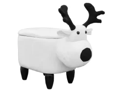 DuneDesign Rentier Spielzeug Hocker mit Stauraum 57 x 31 x 55 cm Beige