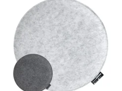 DuneDesign Rundes Sitzkissen aus Filz Ø 35 cm 30 mm Stark in Grau