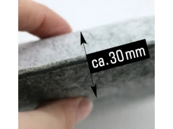 DuneDesign Rundes Sitzkissen aus Filz Ø 35 cm 30 mm Stark in Grau