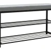 Discount DuneDesign Schuhregal mit Sitzbank 95 x 33 x 52 cm Hellgrau