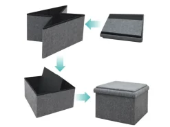 DuneDesign Sitzhocker mit Stauraum 56 x 56 x 40 aus Filz Grau