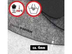 DuneDesign Tischset für 4 Personen Flusskiesel-Design Hellgrau