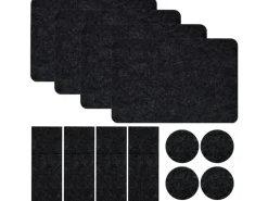 DuneDesign Tischset für 4 Personen aus Filz 43 x 30 cm Anthrazit