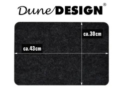DuneDesign Tischset für 4 Personen aus Filz 43 x 30 cm Anthrazit