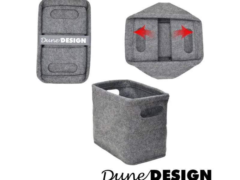 DuneDesign Toilettenpapier Aufbewahrungs Box aus Filz für 4 Klopapier Rollen