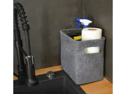 DuneDesign Toilettenpapier Aufbewahrungs Box aus Filz für 4 Klopapier Rollen