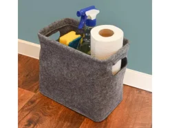 DuneDesign Toilettenpapier Aufbewahrungs Box aus Filz für 4 Klopapier Rollen