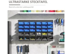 DURHAND Lagersystem Wandregal 37,5 x 63 cm 30tlg. Boxen in 2 Größen