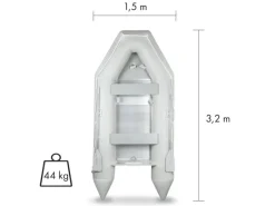 Outlet Eberth Schlauchboot 4 Personen + 1 Kind 3,20m x 1,50m Boot mit Sitzbank bis 566 kg