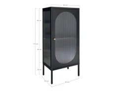 New ebuy24 Adelaide Vitrinenschrank 1 Glastür Schwarz