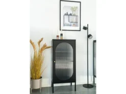 New ebuy24 Adelaide Vitrinenschrank 1 Glastür Schwarz