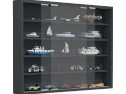 Clearance ebuy24 AgisaL Glasvitrinen Wandhängend 2 Schiebetüren Anthrazit