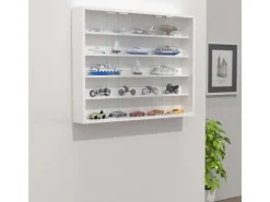 ebuy24 AgisaL Glasvitrinen Wandhängend 2 Schiebetüren Weiß