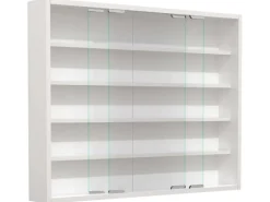 ebuy24 AgisaL Glasvitrinen Wandhängend 2 Schiebetüren Weiß