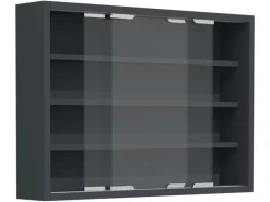 ebuy24 AgisaM Glasvitrinen Wandhängend 2 Schiebetüren Anthrazit