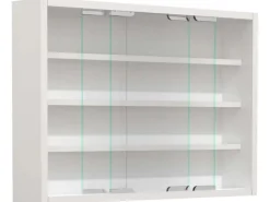 Hot ebuy24 AgisaM Glasvitrinen Wandhängend 2 Schiebetüren Weiß