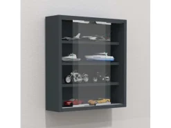 ebuy24 AgisaS Glasvitrinen Wandhängend 2 Schiebetüren Anthrazit