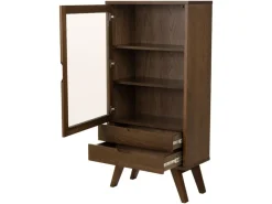 ebuy24 A-Line Vitrinenschrank 1 Tür 2 Schubladen 2 Regale Grau