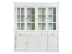 ebuy24 Amaretta 4-Türige Vitrinenschrank Antik Weiss Antik Patiniert