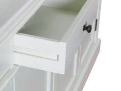 ebuy24 Amaretta 4-Türige Vitrinenschrank Antik Weiss Antik Patiniert