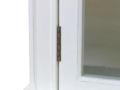 ebuy24 Amaretta 3-Türige Vitrinenschrank Antik Weiß Antik Patinert