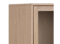 New ebuy24 Aston Vitrinenschrank mit 2 Glastüren und 1 Schublade Weiß Geölt EichenDekor