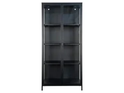 ebuy24 Brisbane Vitrinenschrank Höhe 175 cm Schwarz