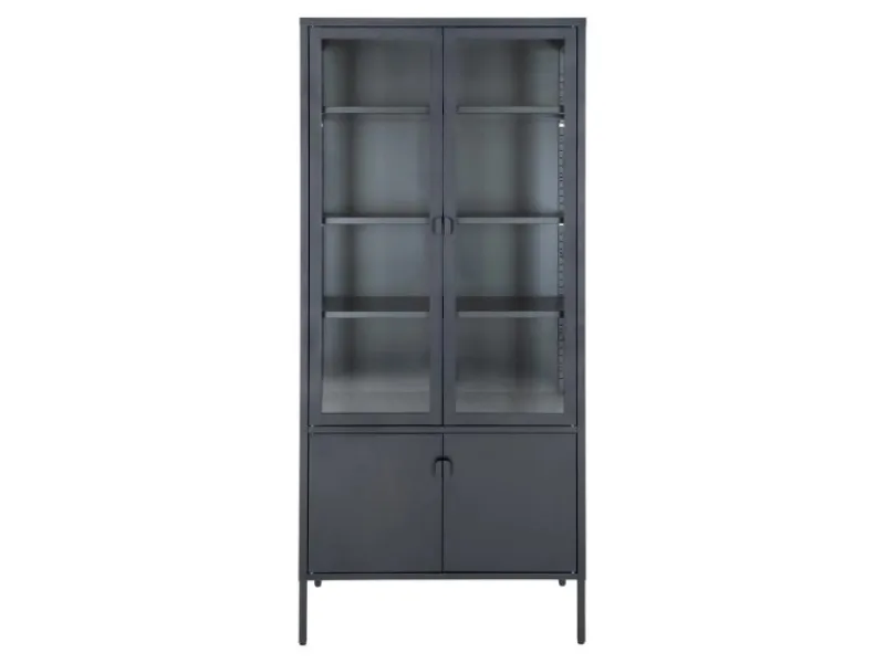 Best ebuy24 Brisbane Vitrinenschrank 4 Türen Schwarz