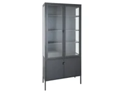 Best ebuy24 Brisbane Vitrinenschrank 4 Türen Schwarz
