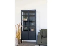 Best ebuy24 Brisbane Vitrinenschrank 4 Türen Schwarz