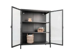 Outlet ebuy24 Brisbane Vitrinenschrank Höhe 1015 cm Schwarz