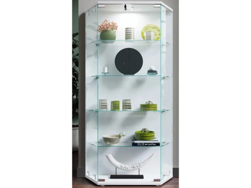 ebuy24 CenilaL Vitrinenschrank 2 Türen Weiß