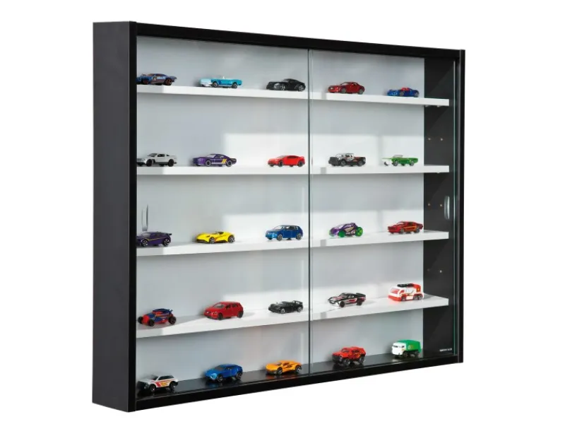 ebuy24 Comit Vitrinenschrank Wandhängend 2 Glastüren Weiss Schwarz