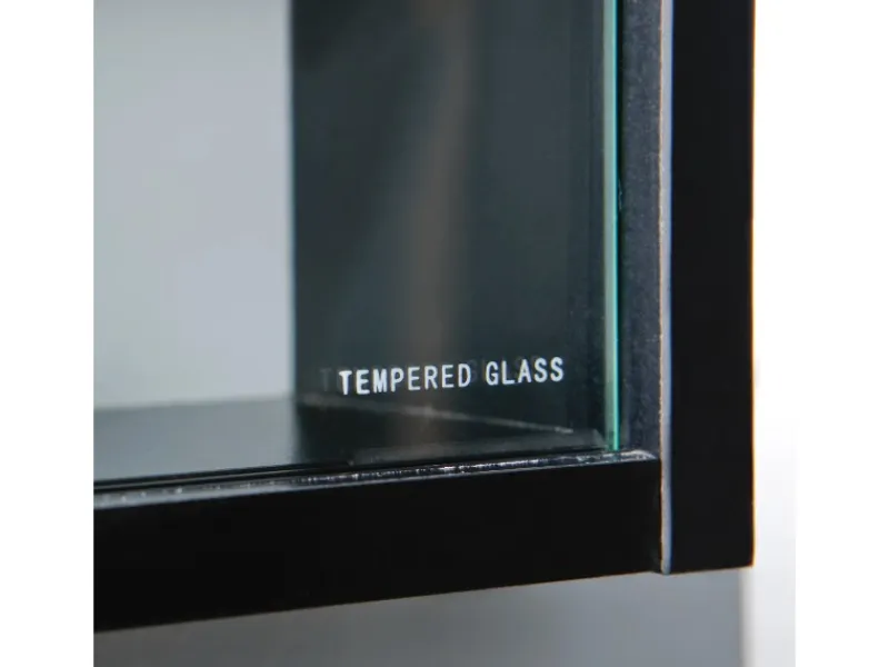 ebuy24 Comit Vitrinenschrank Wandhängend 2 Glastüren Weiss Schwarz