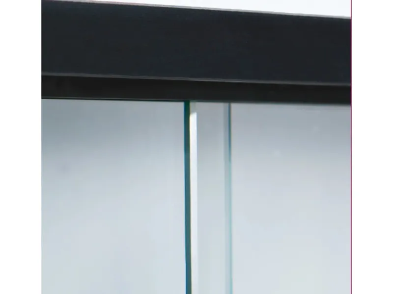 ebuy24 Comit Vitrinenschrank Wandhängend 2 Glastüren Weiss Schwarz